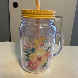 The Pioneer Woman Clear Tumbler with Yellow Lid